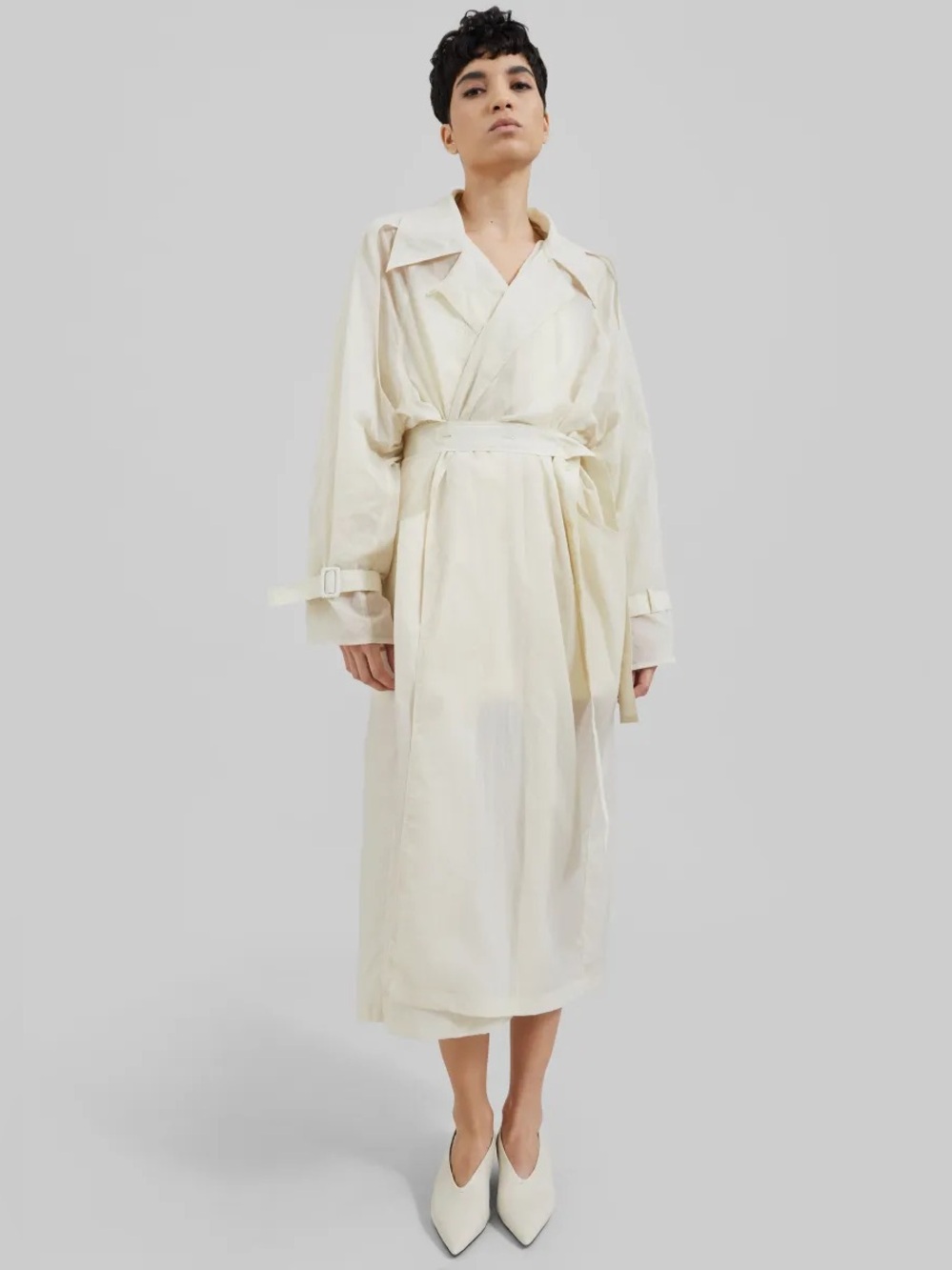 London Flat Frankie Shop | Sal Sheer Ivory Trench Coat